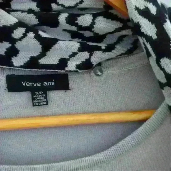 VERVE AMI | Women's Light Grey Long Sleeved Crewneck with Scarf Sweater… - Picture 2 of 4